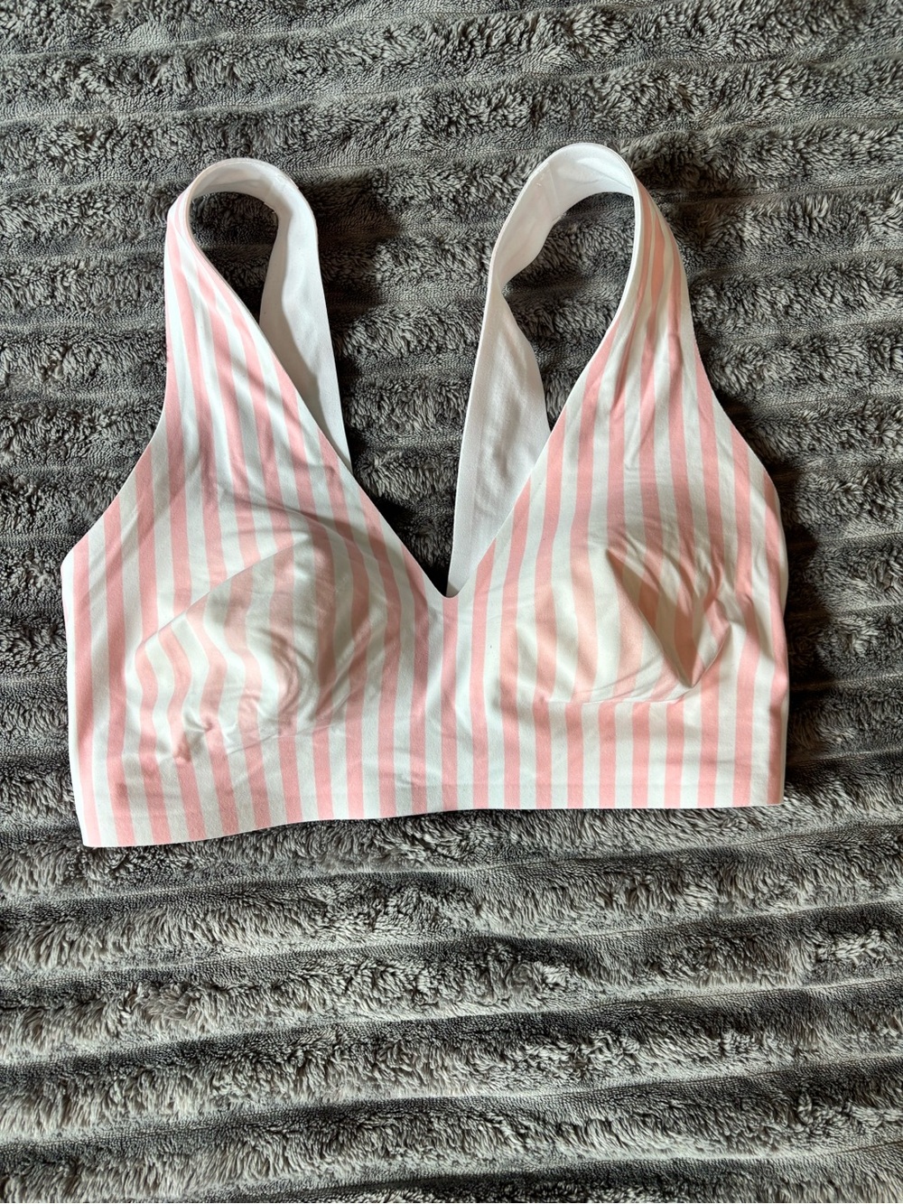 Victoria Secrete Signature Striped Pink and White Bralette Size Small DD